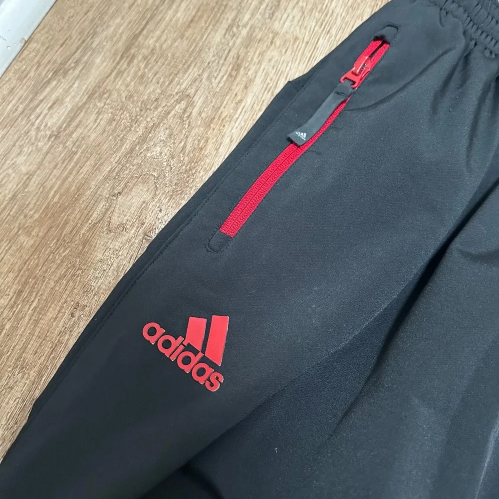 Adidas x NC State | Men's Wolfpack Black Red Climalite Track Pants, Size L